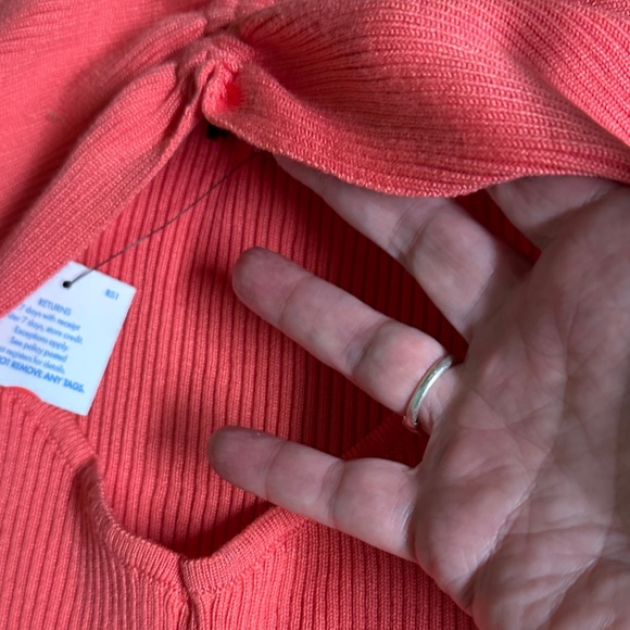 Coral knit Ribbed Bodycon Dress with peekaboo women’s Large NWT - Picture 4 of 8